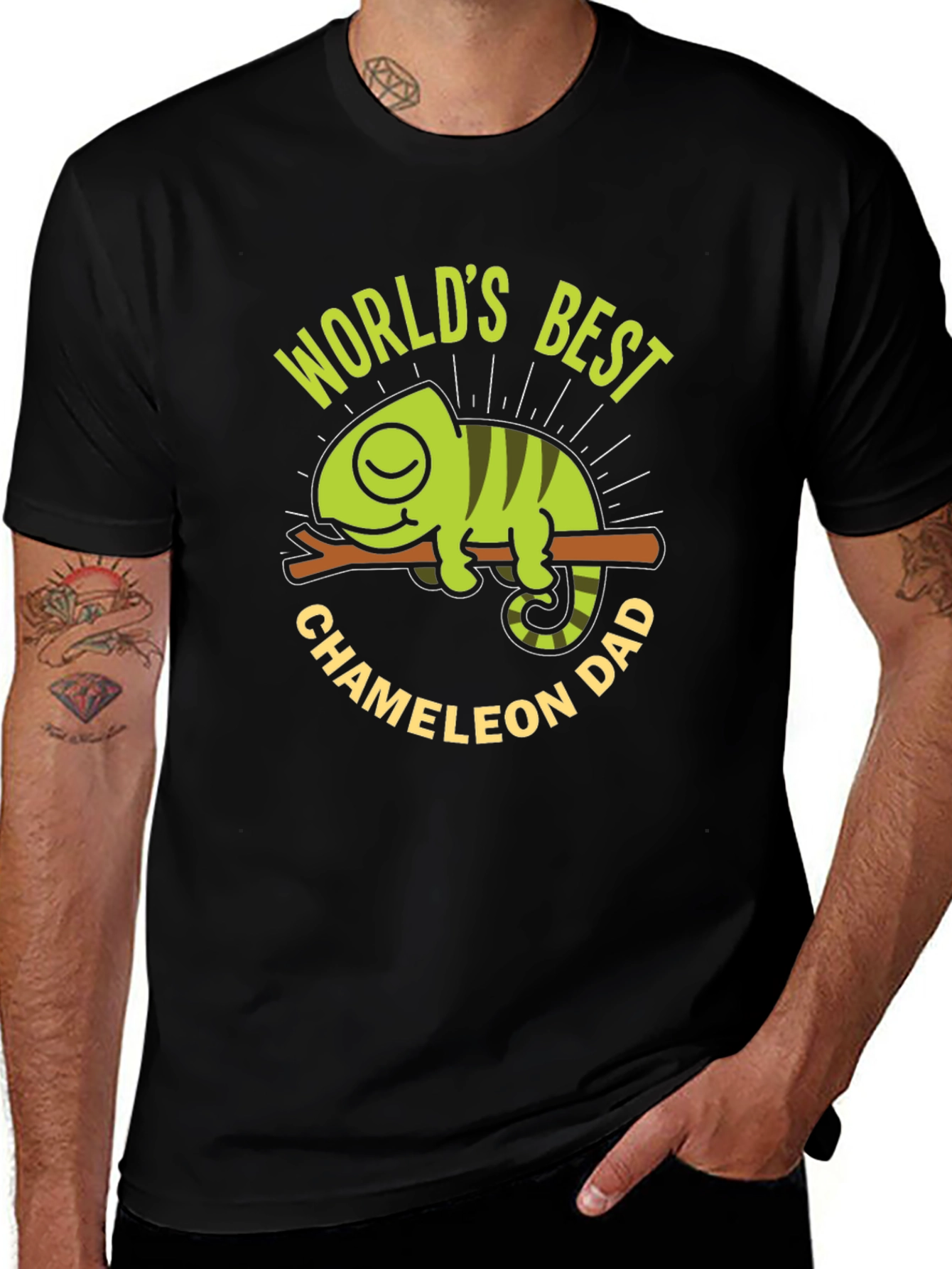 Worlds Best Chameleon Dad T-Shirt