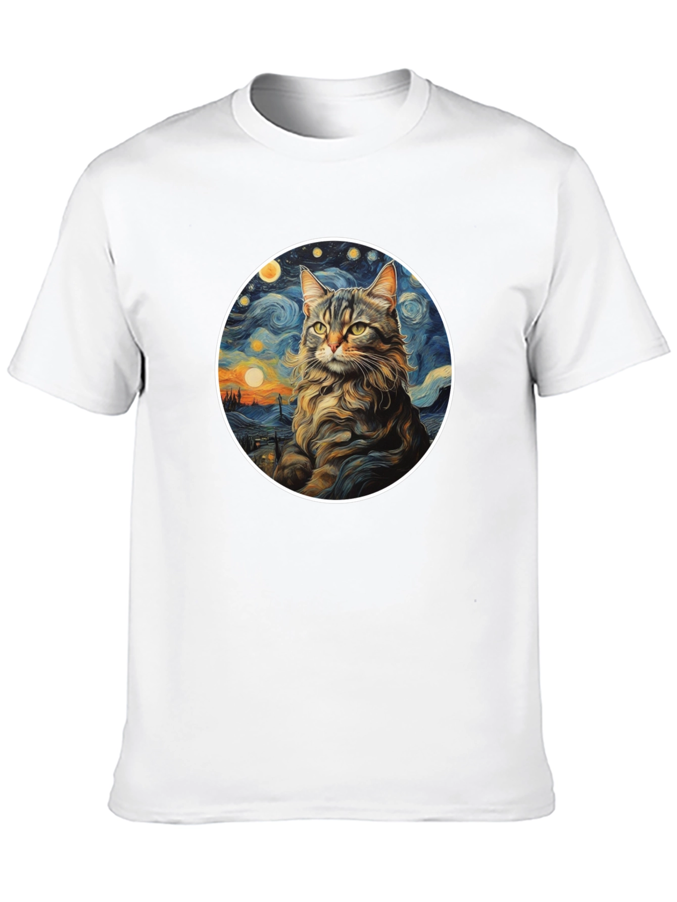 Starry Cat T-Shirt - Artistic Graphic Tee