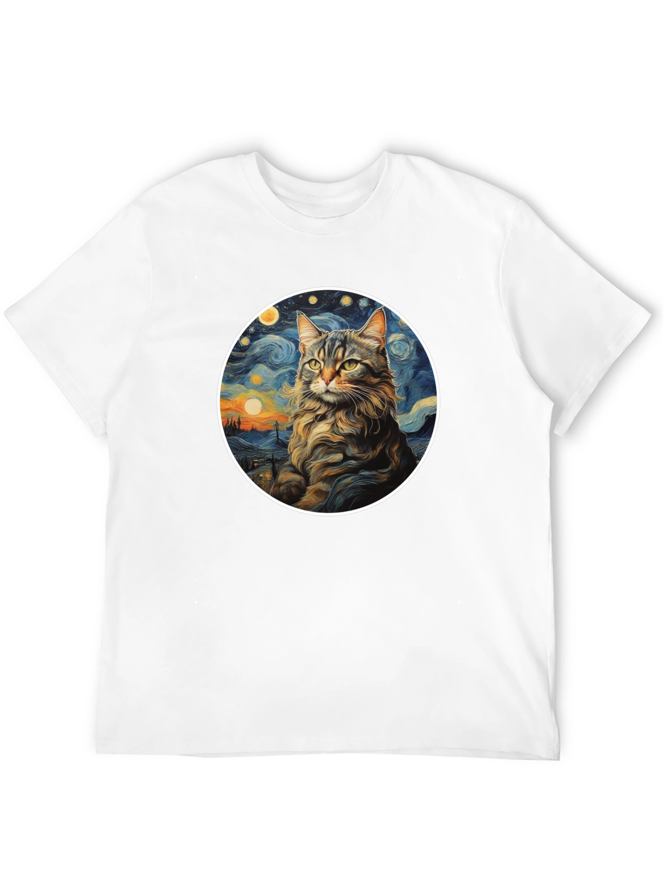 Starry Cat T-Shirt - Artistic Graphic Tee
