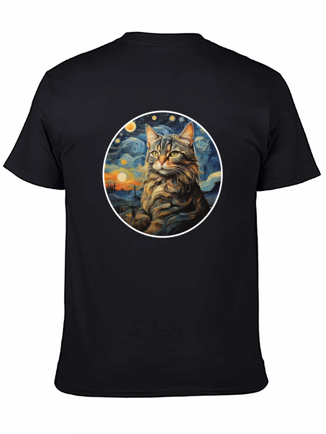 Starry Cat T-Shirt - Artistic Graphic Tee
