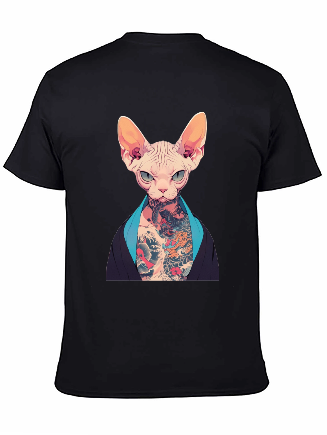 Tattooed Sphynx Cat Graphic T-Shirt - Unique Style