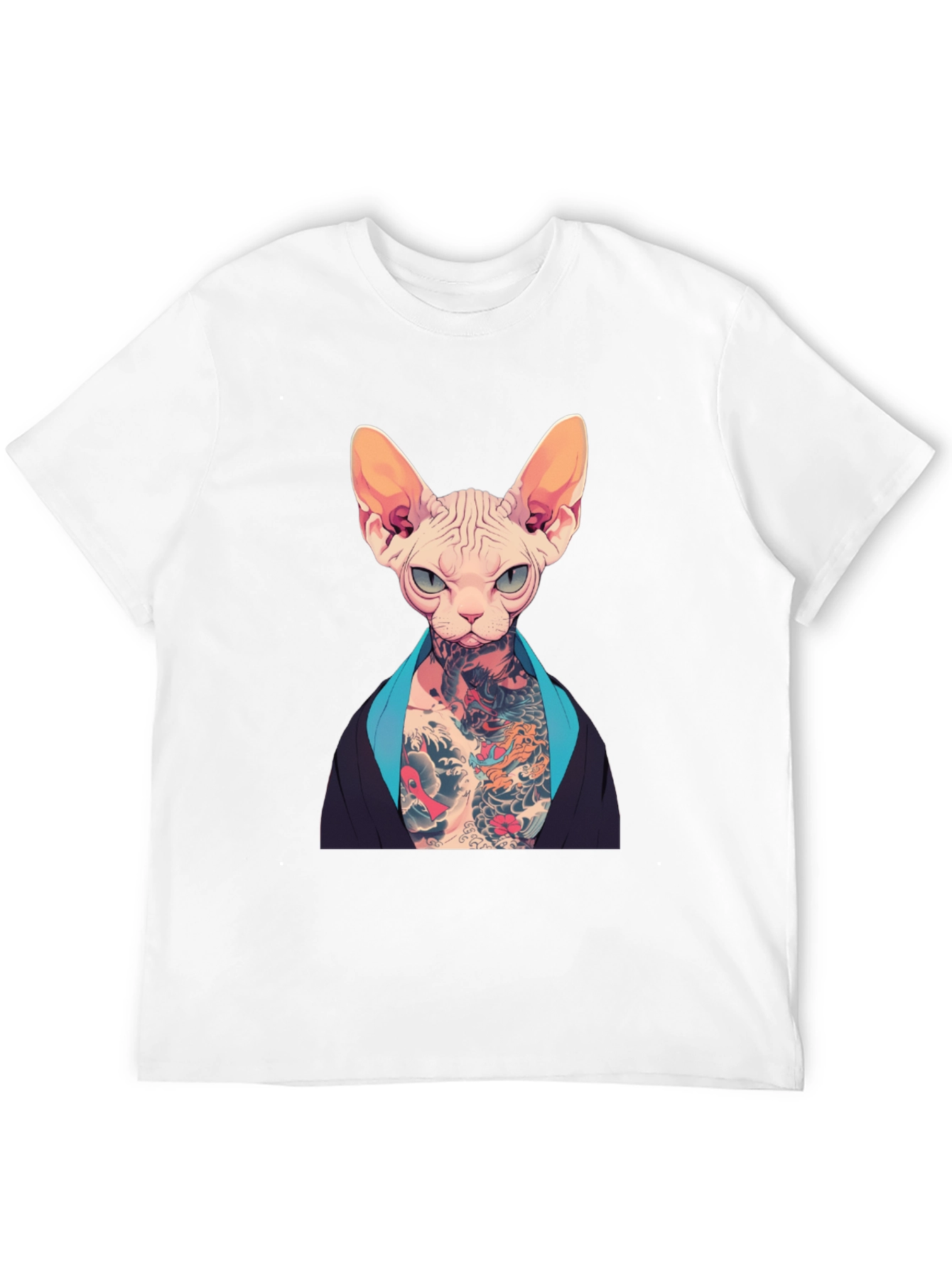 Tattooed Sphynx Cat Graphic T-Shirt - Unique Style