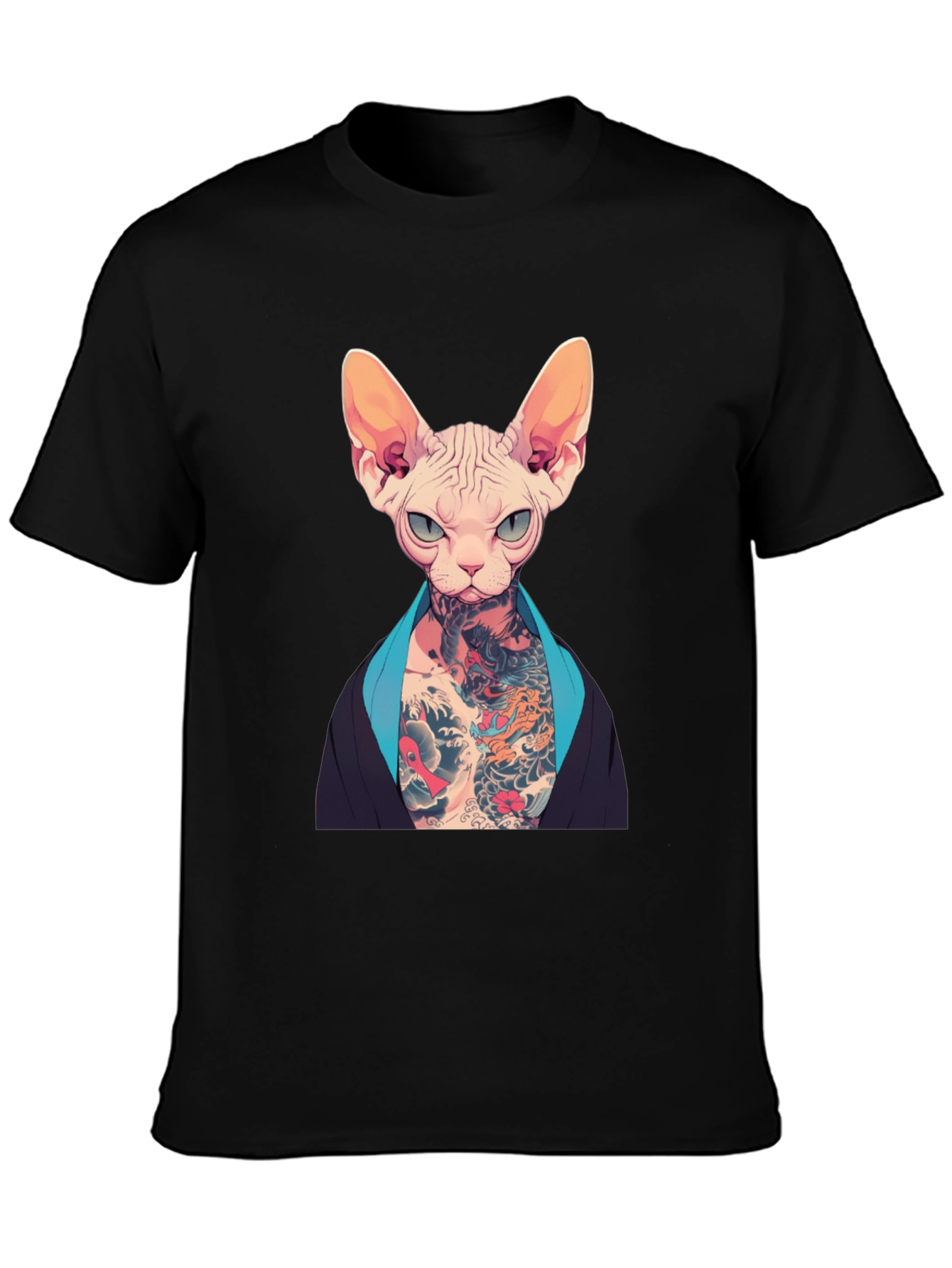 Tattooed Sphynx Cat Graphic T-Shirt - Unique Style