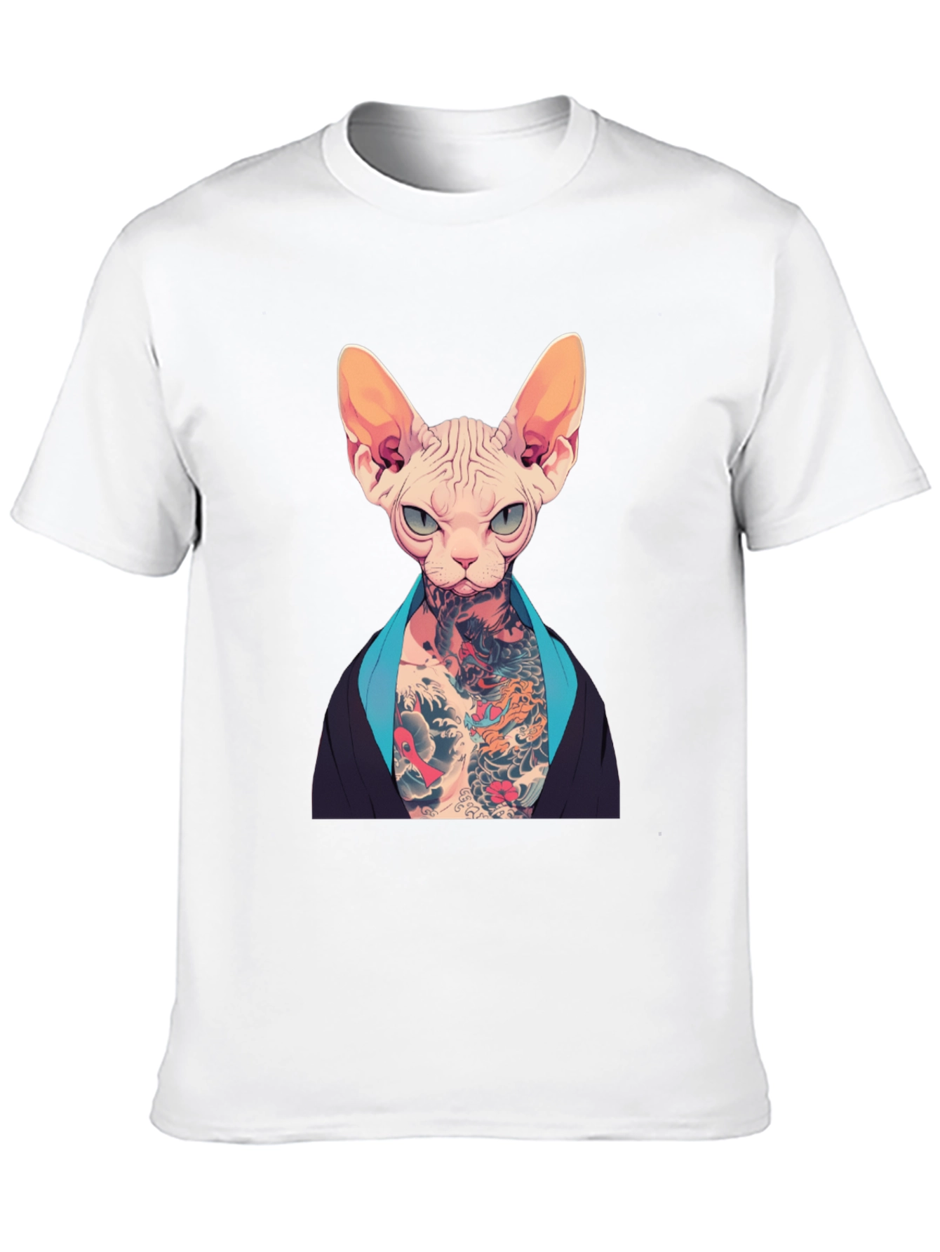 Tattooed Sphynx Cat Graphic T-Shirt - Unique Style