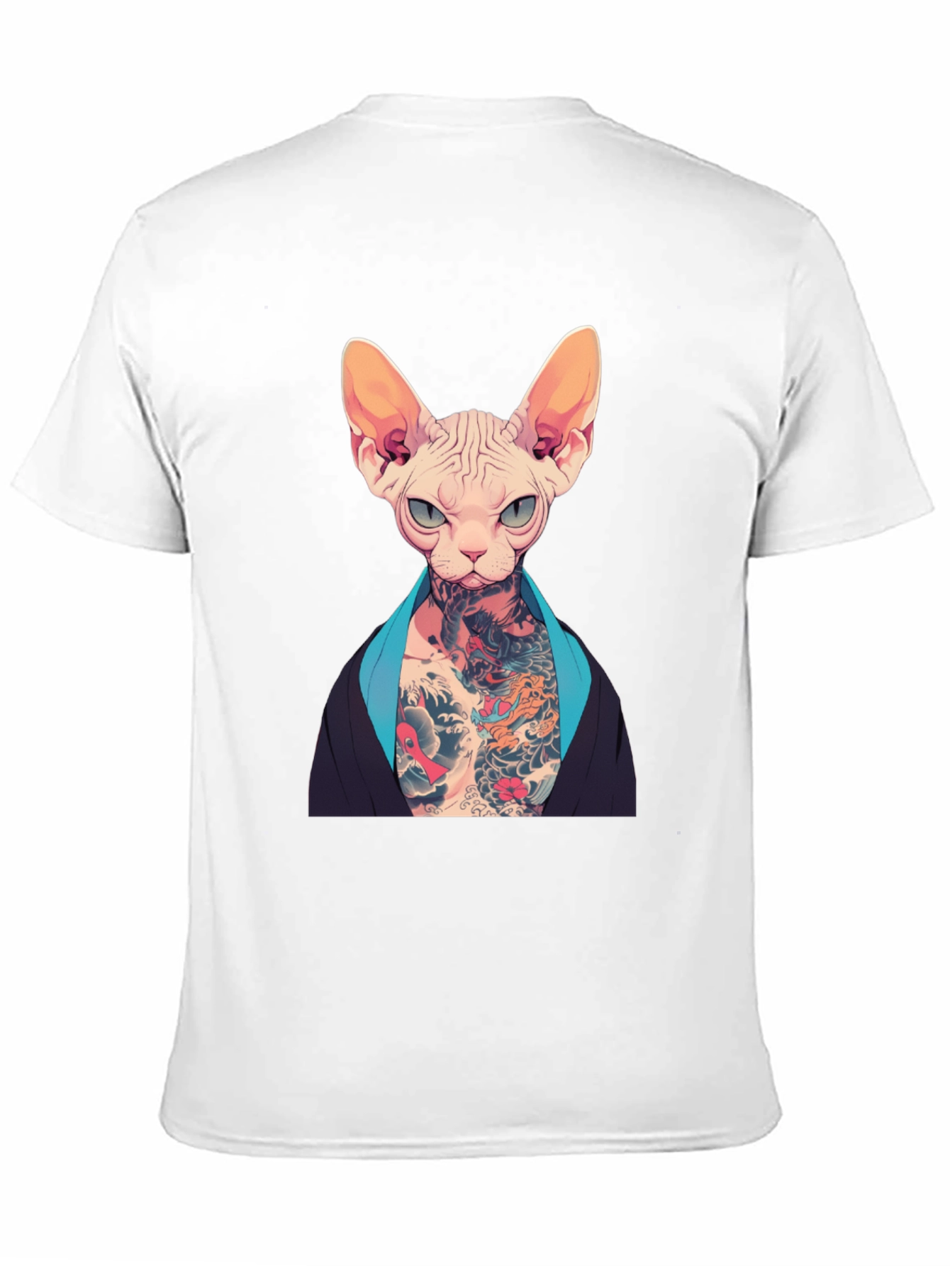 Tattooed Sphynx Cat Graphic T-Shirt - Unique Style