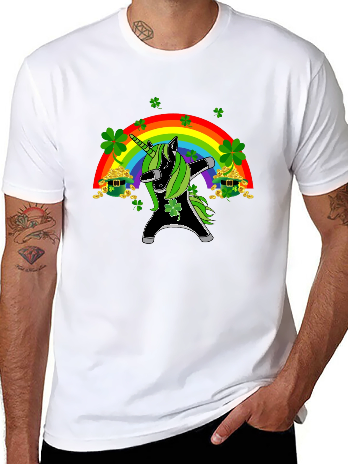 St. Patricks Day Dabbing Unicorn T-Shirt