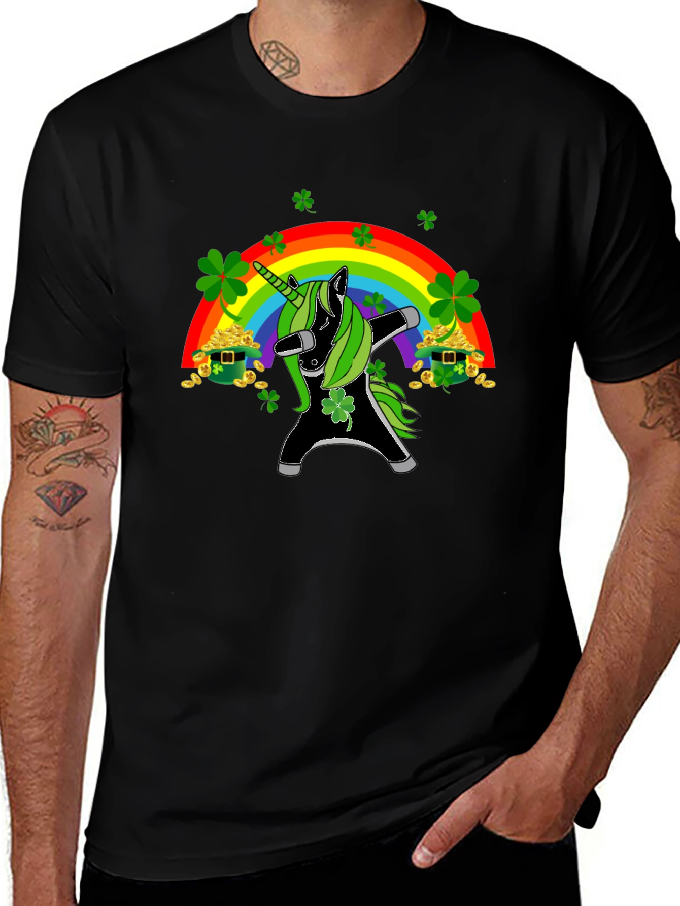 St. Patricks Day Dabbing Unicorn T-Shirt