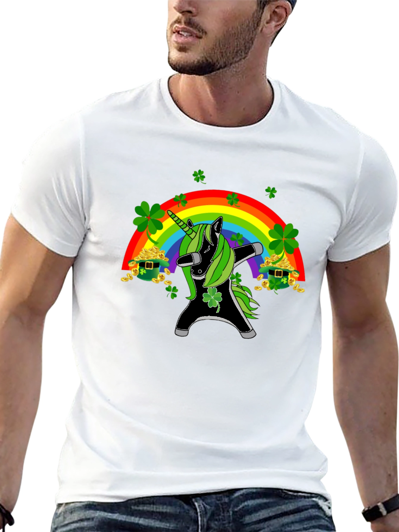 St. Patricks Day Dabbing Unicorn T-Shirt