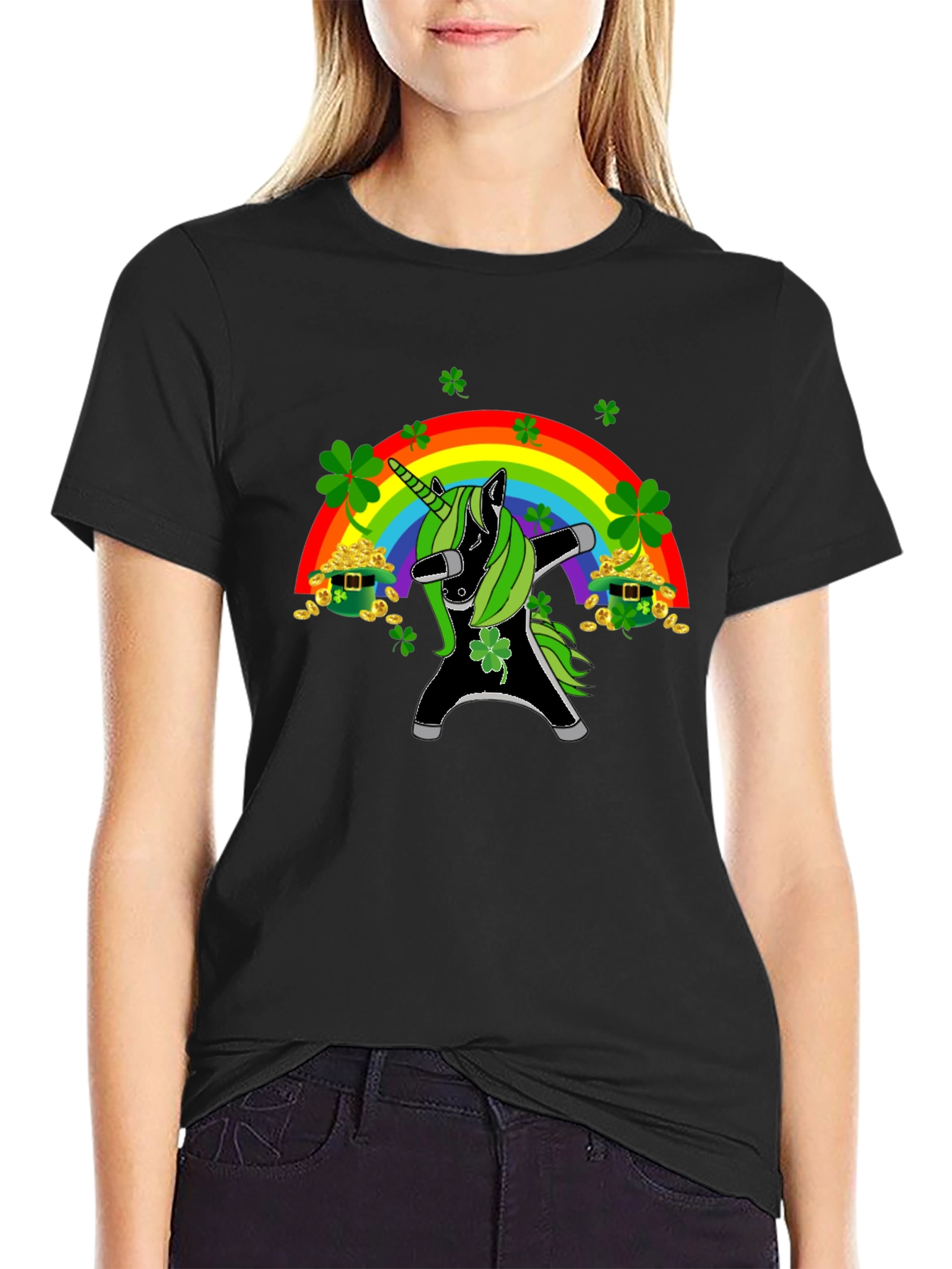 St. Patricks Day Dabbing Unicorn T-Shirt