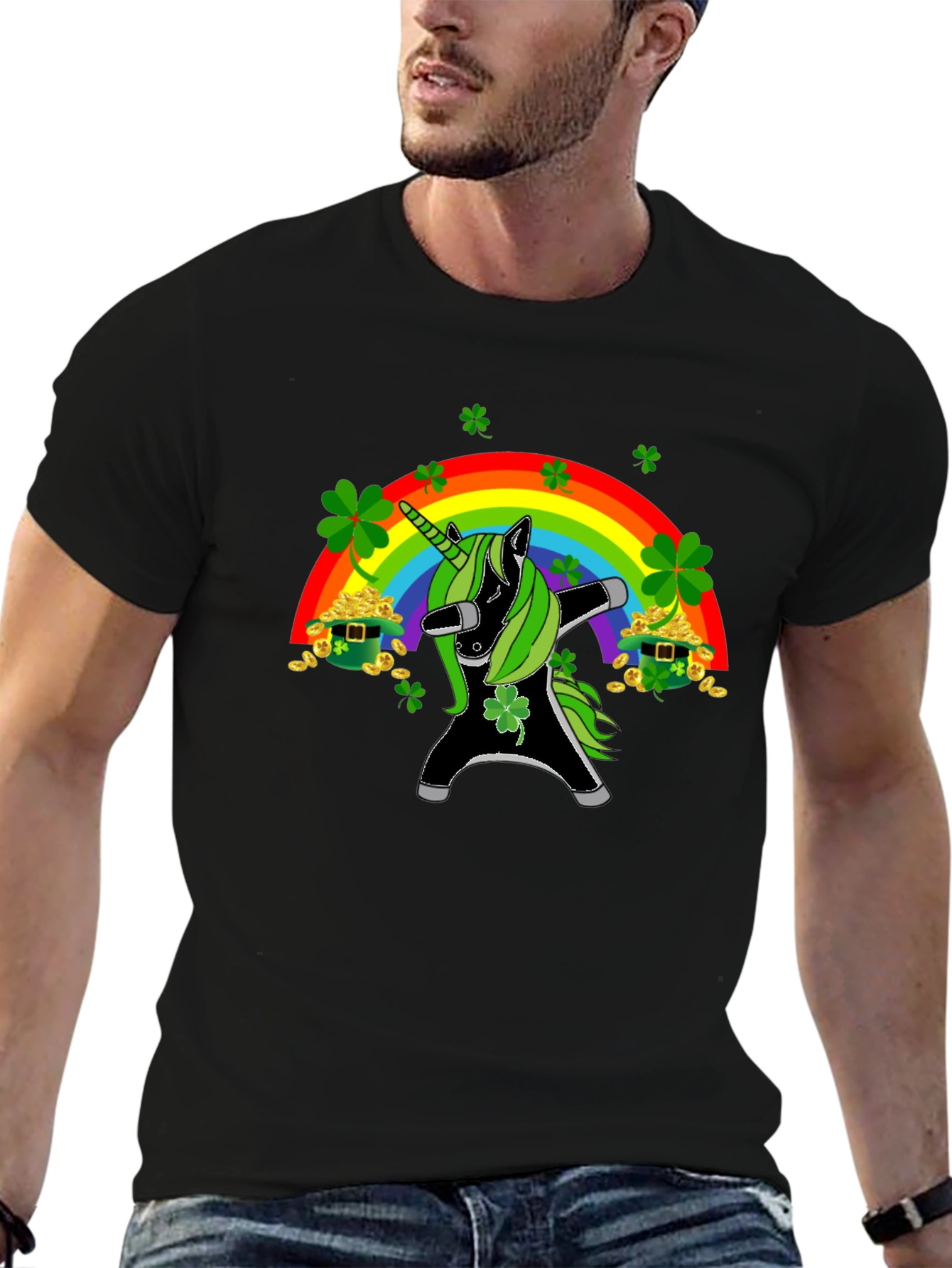 St. Patricks Day Dabbing Unicorn T-Shirt
