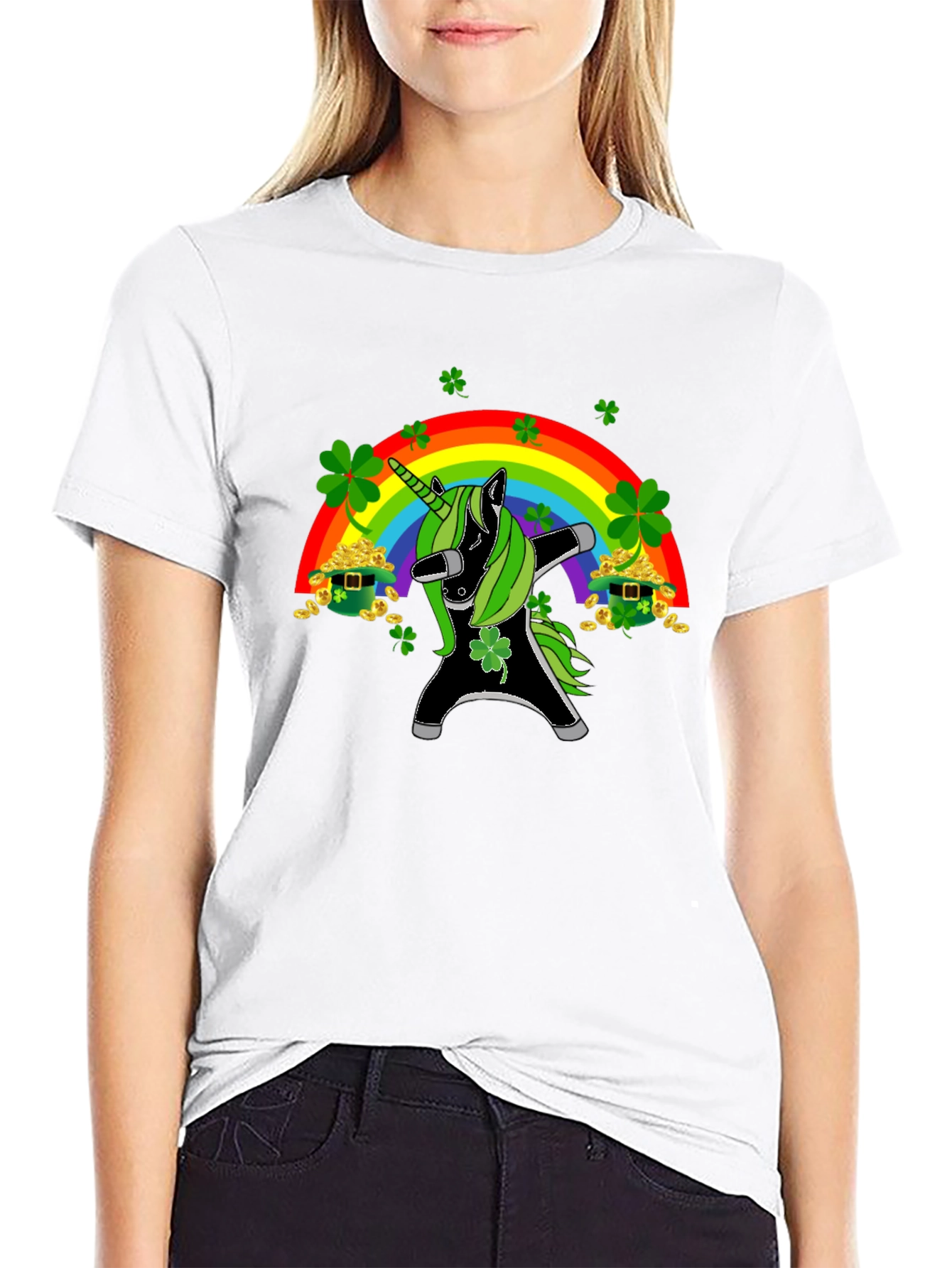 St. Patricks Day Dabbing Unicorn T-Shirt