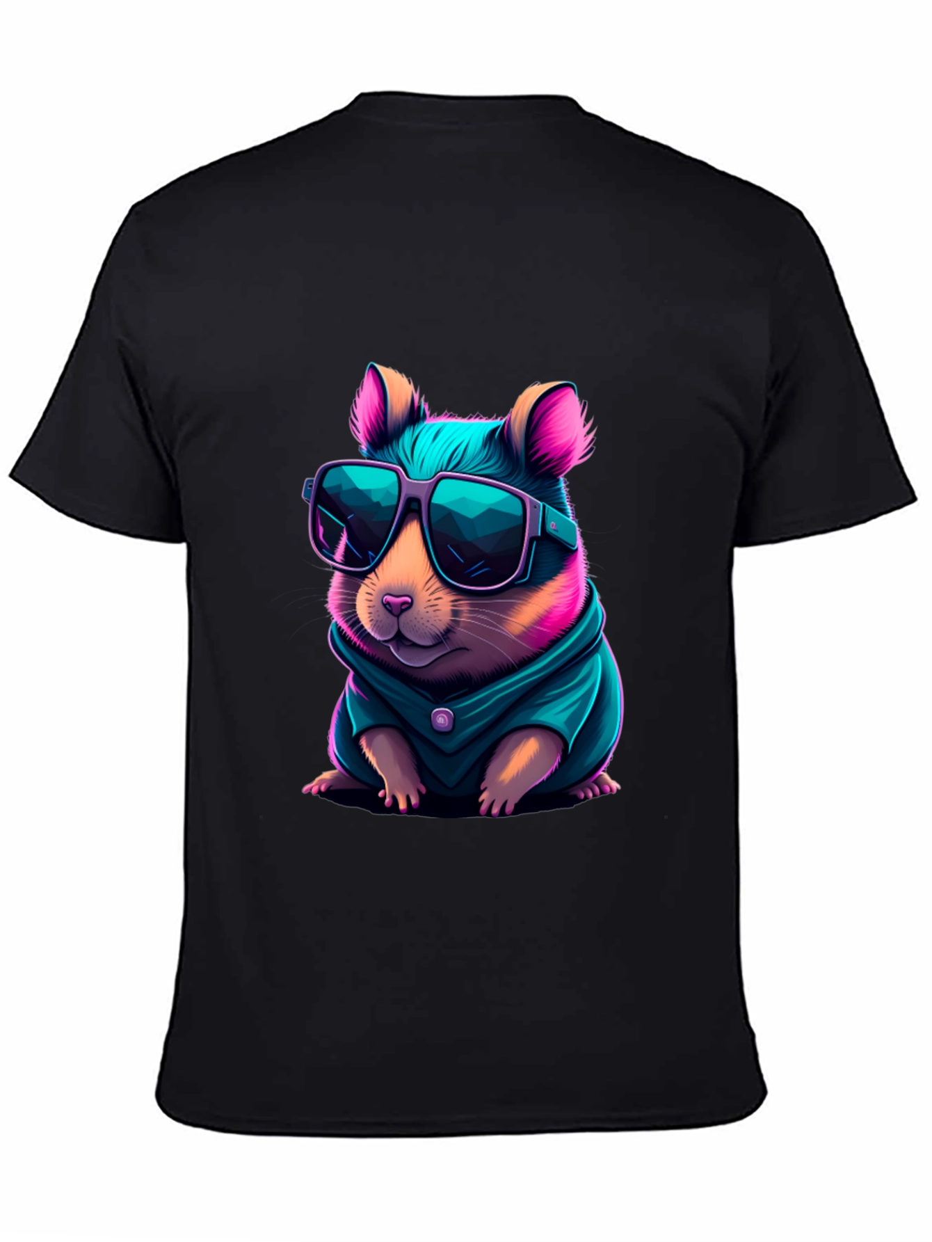 Cool Hamster Graphic Tee - Black T-Shirt