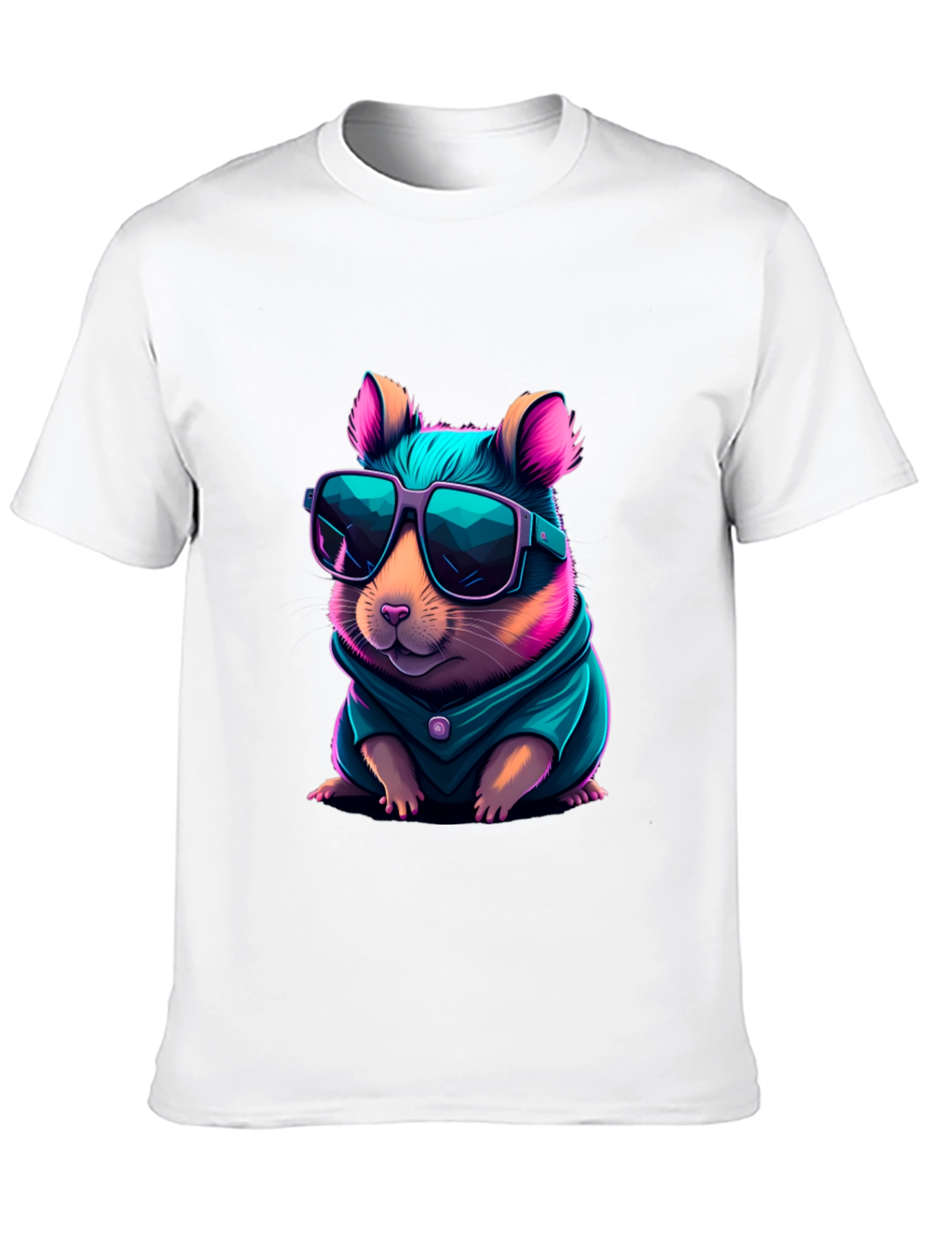 Cool Hamster Graphic Tee - Black T-Shirt