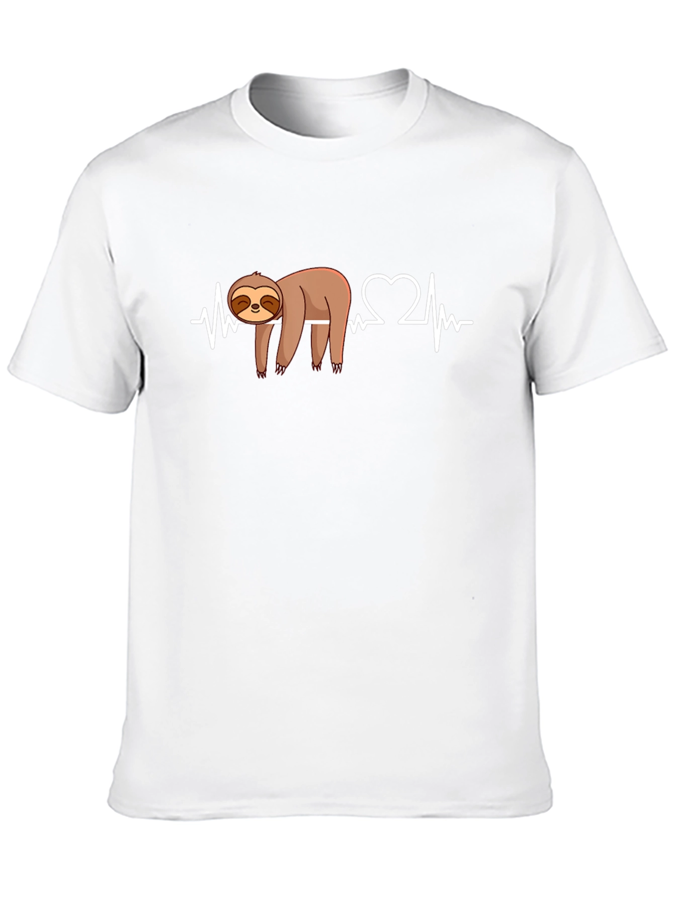 Sloth Heartbeat Graphic T-Shirt - Lazy Days