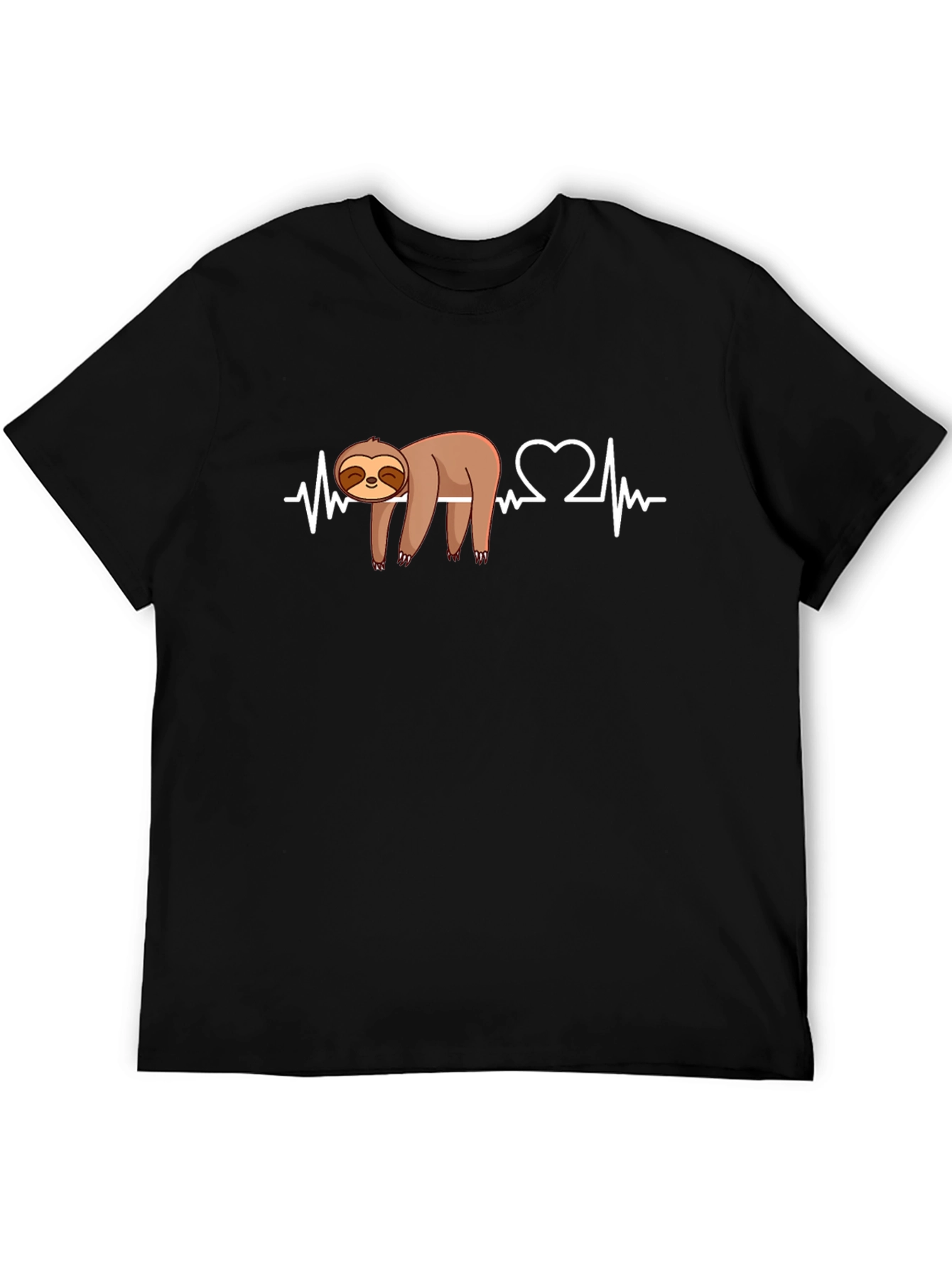 Sloth Heartbeat Graphic T-Shirt - Lazy Days