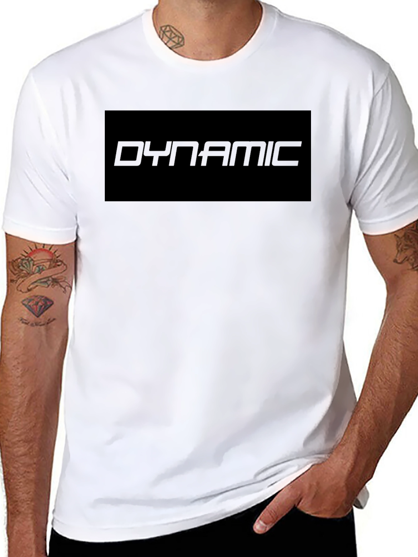 Dynamic Graphic Tee - Black Cotton Blend