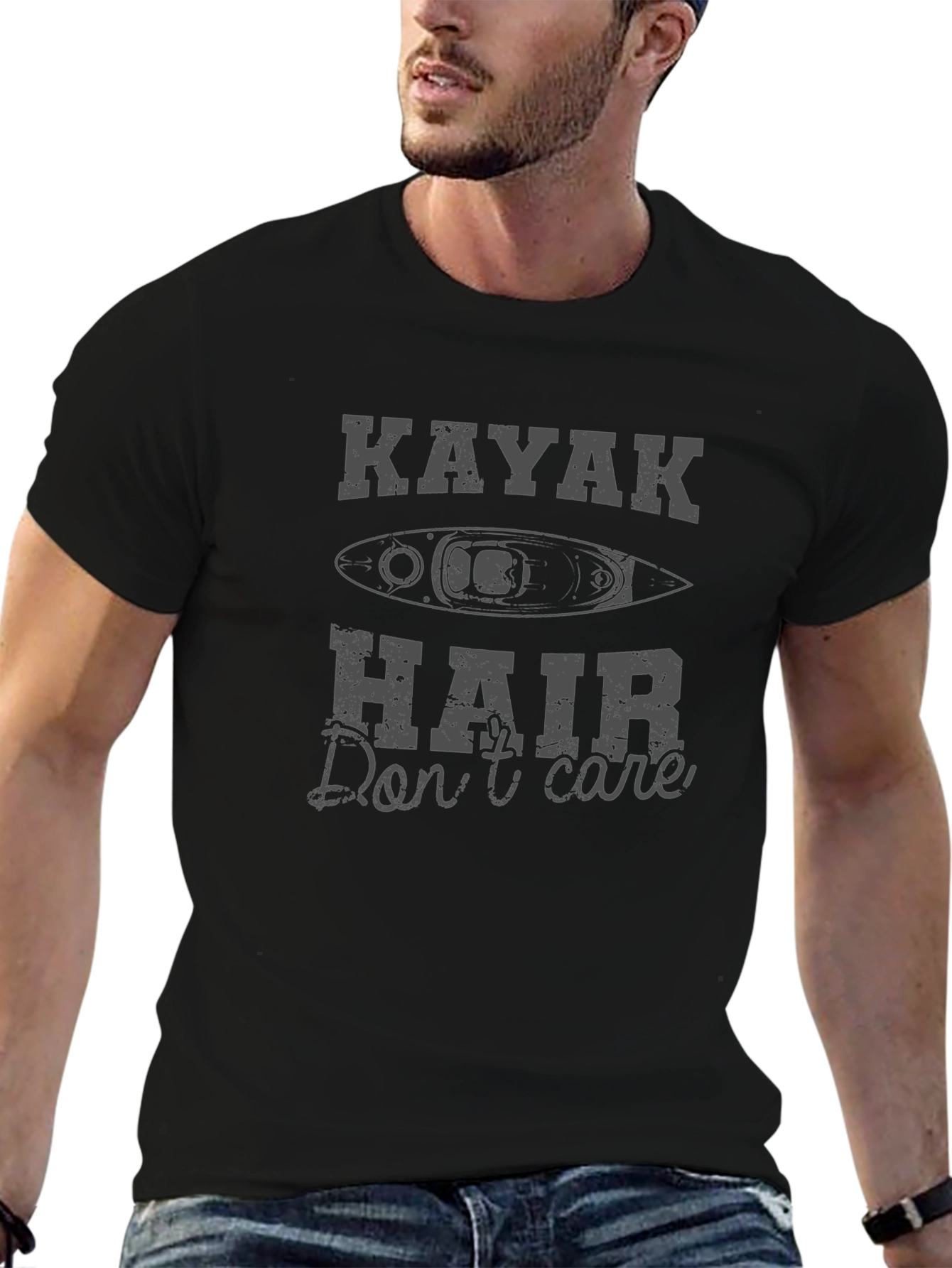 Kayak Hair Dont Care T-Shirt - Black
