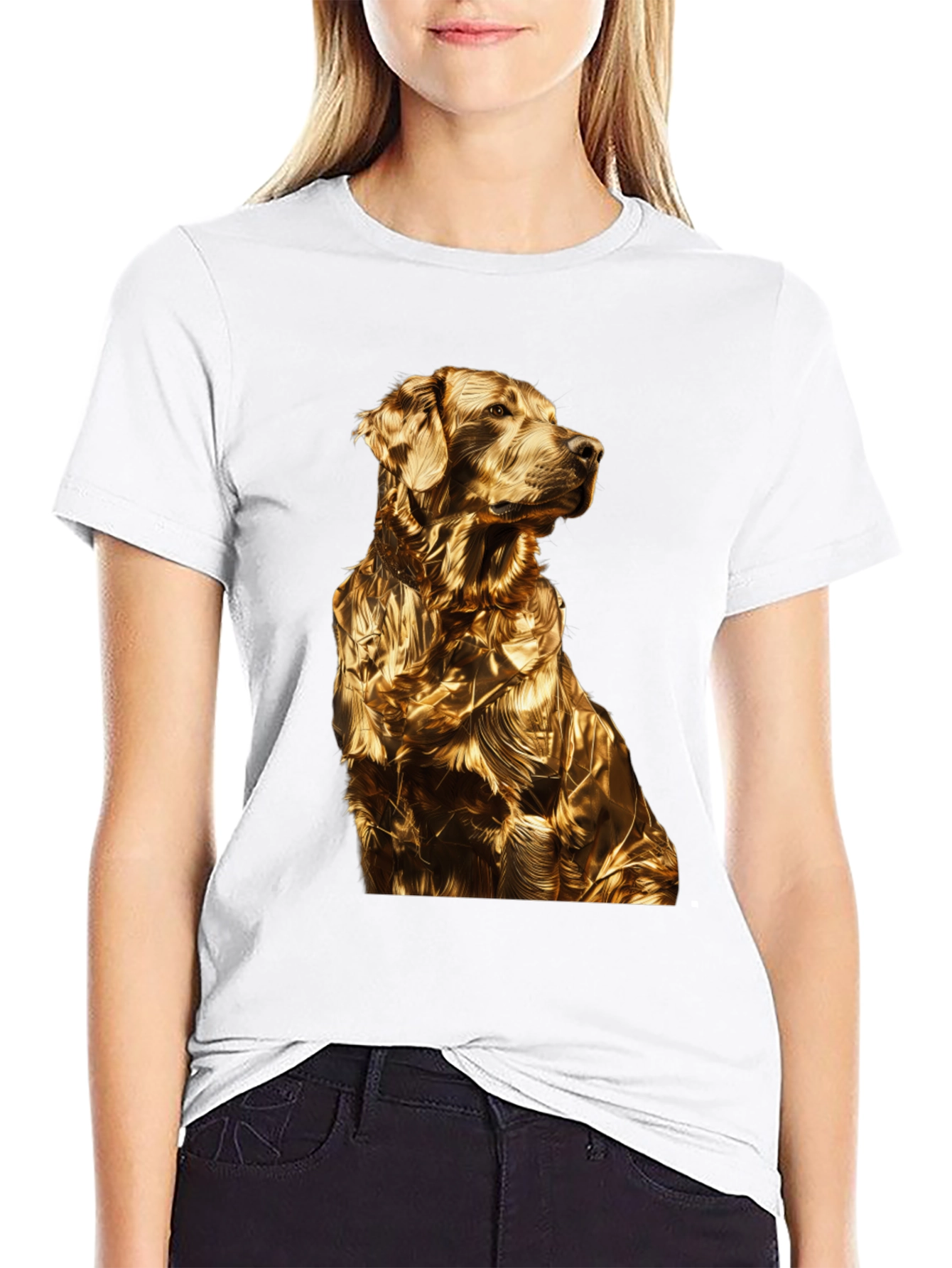 Golden Retriever Dog Black T-Shirt