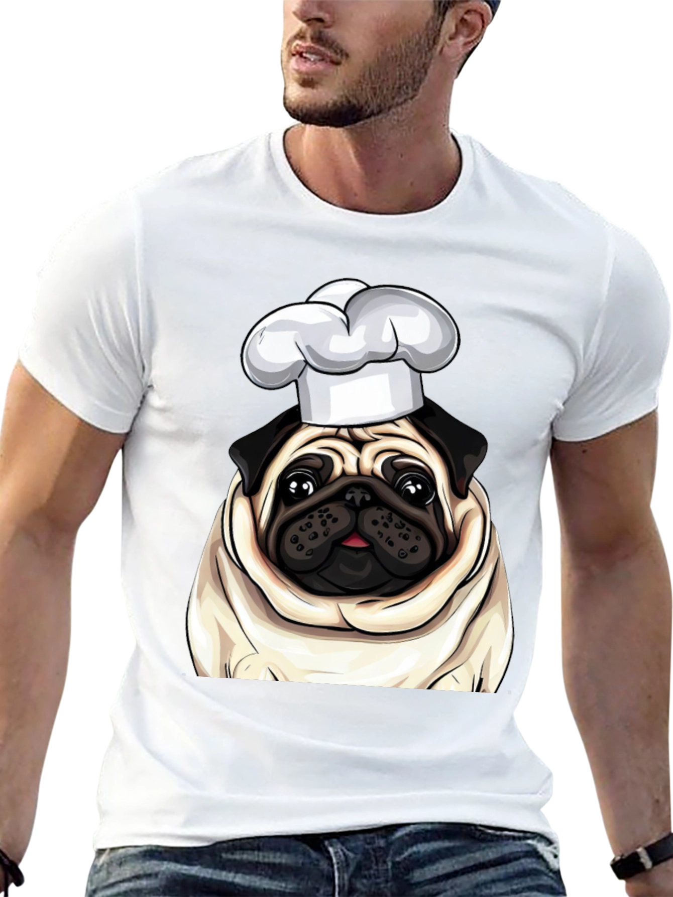Chef Pug T-Shirt - Cute Canine Cook Graphic Tee