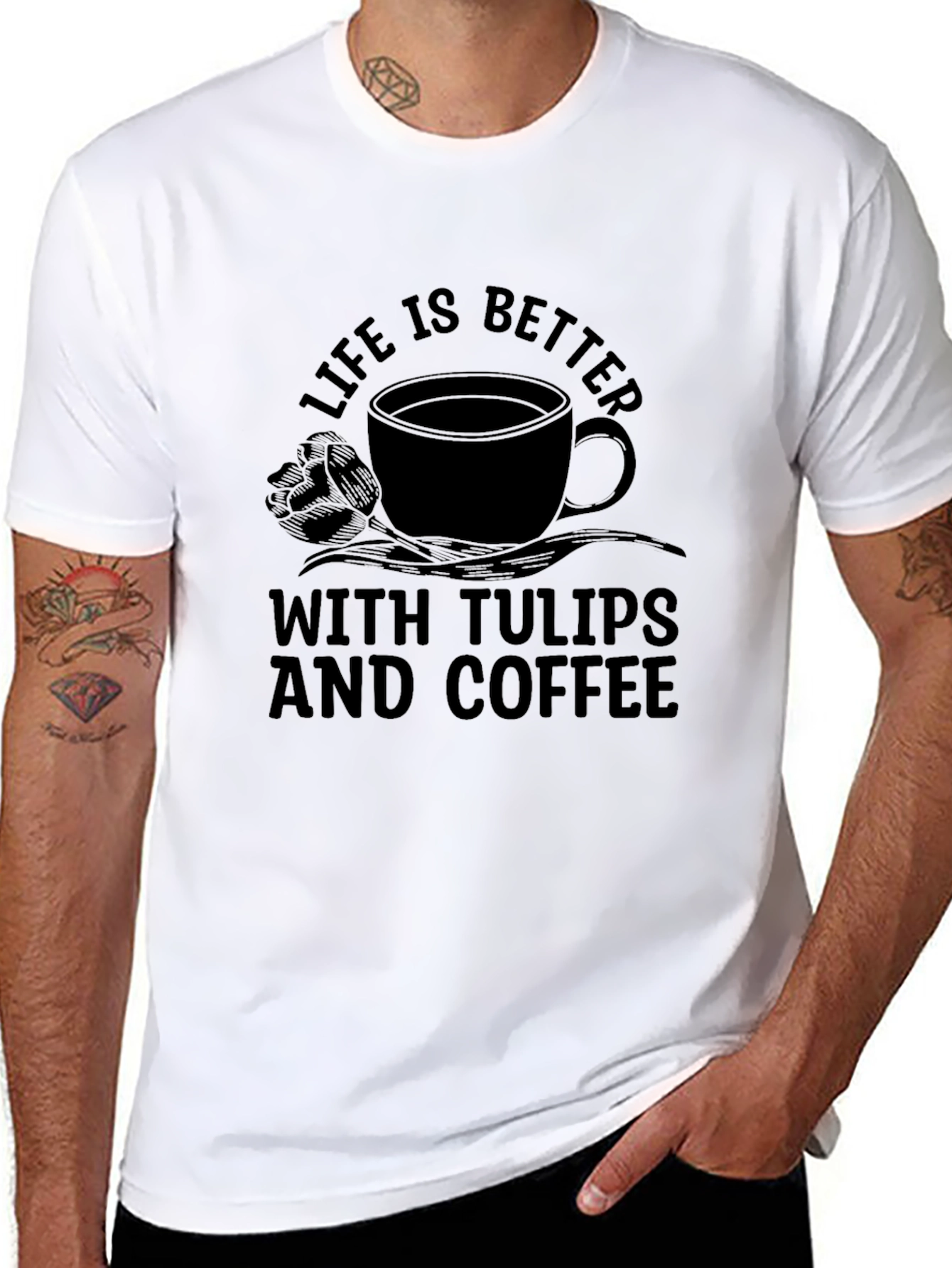Life is Better with Tulips & Coffee Graphic Tee