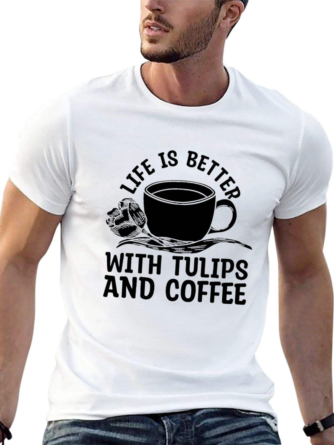 Life is Better with Tulips & Coffee Graphic Tee