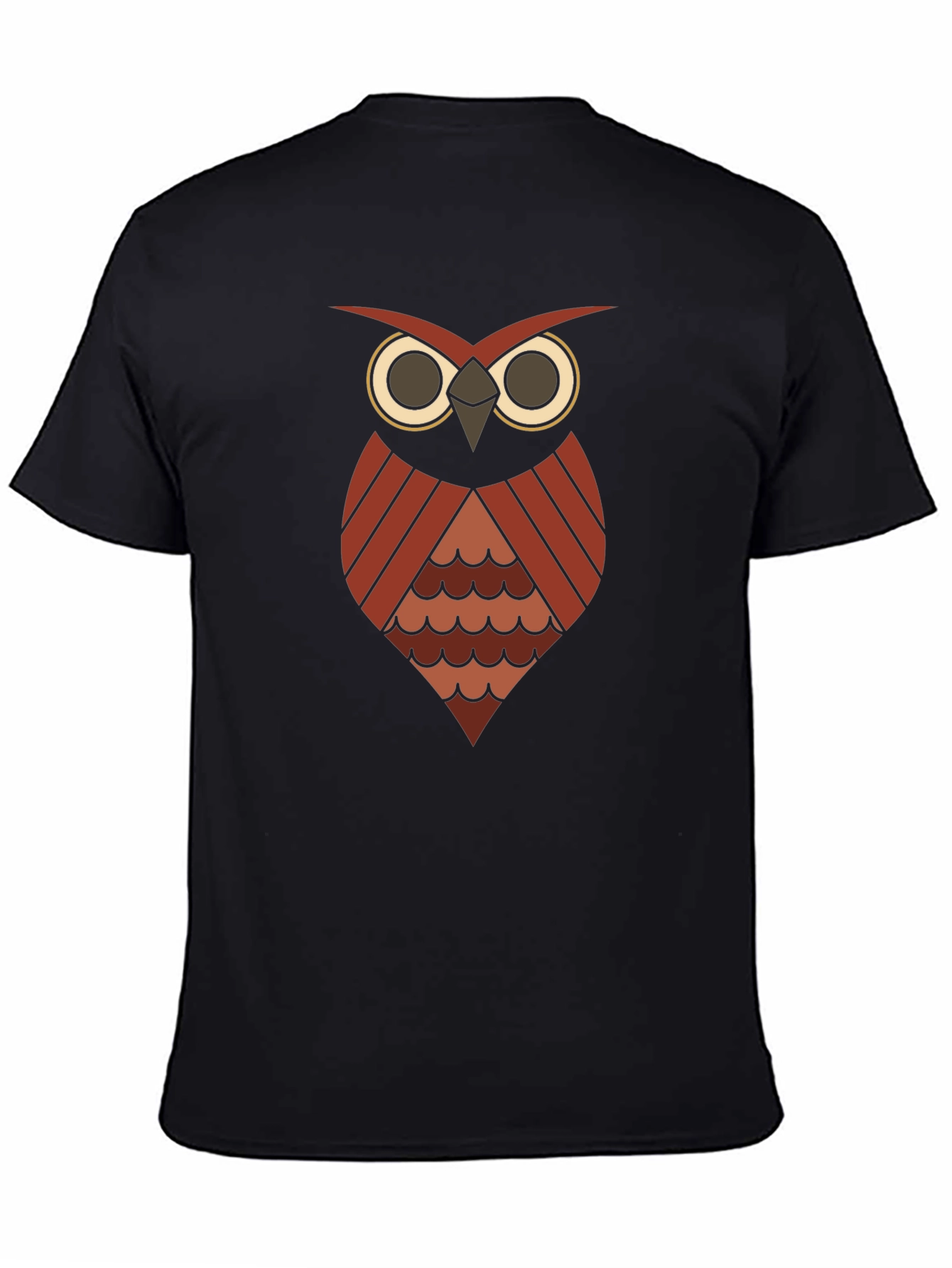 Geometric Owl Graphic T-Shirt - Mens Casual Tee