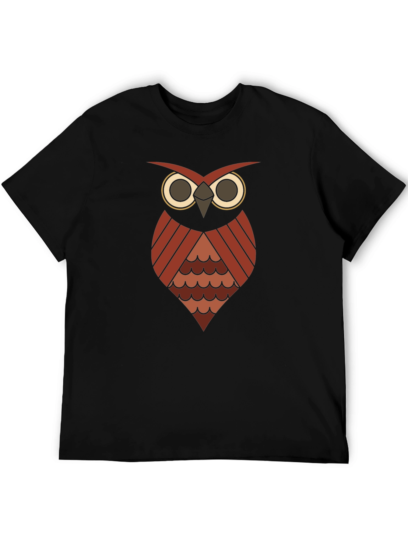 Geometric Owl Graphic T-Shirt - Mens Casual Tee