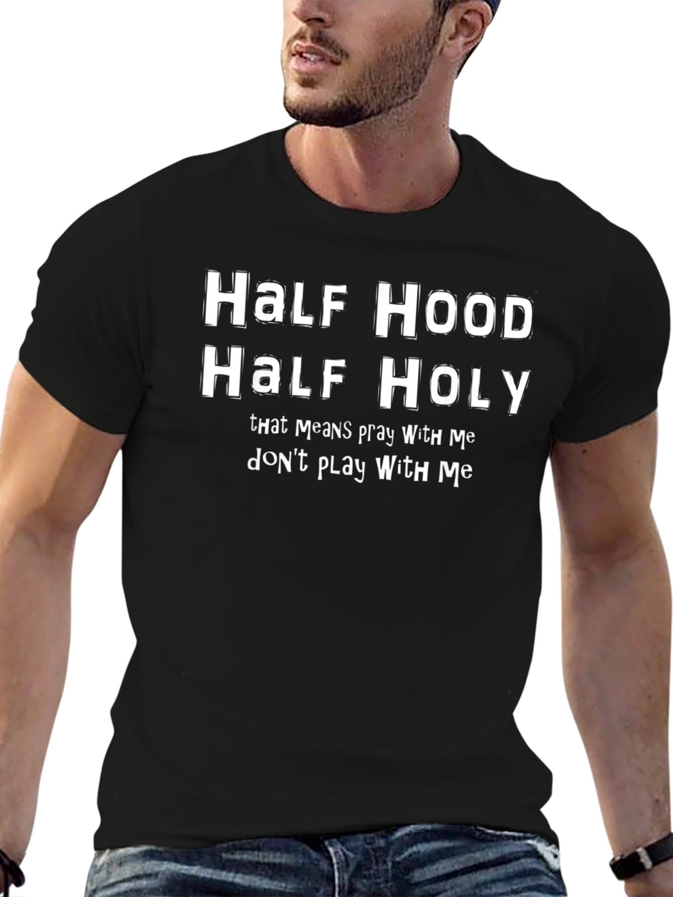Half Hood Half Holy Graphic Tee
