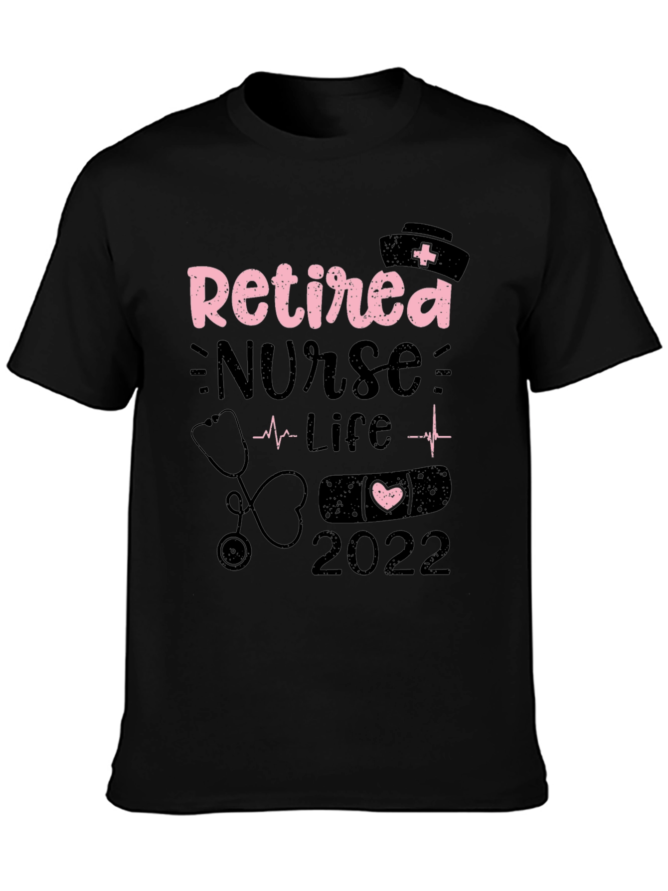 Retired Nurse Life 2022 Black Graphic Tee