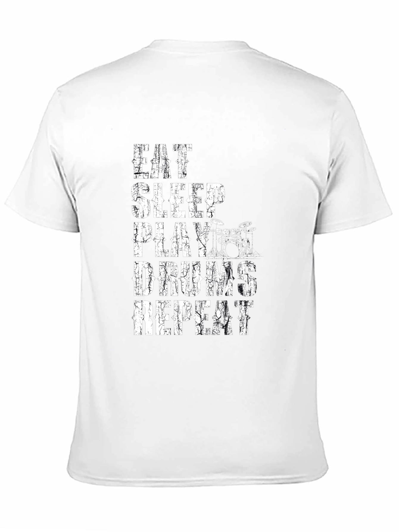 Eat Sleep Play Drums Repeat Black T-Shirt