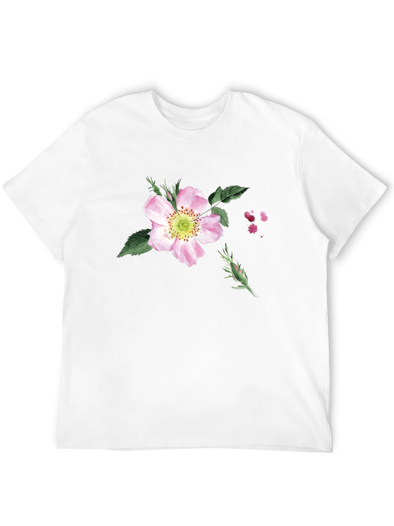 Floral Print Black T-Shirt - Botanical Style