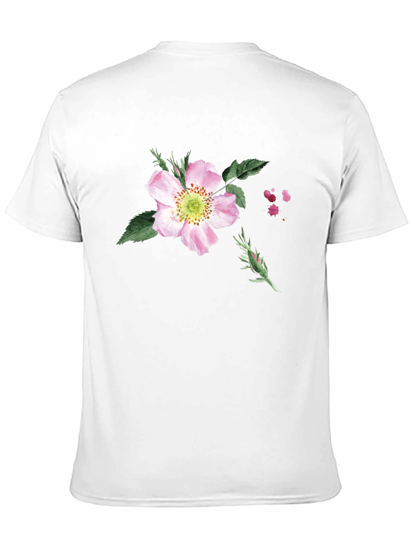 Floral Print Black T-Shirt - Botanical Style