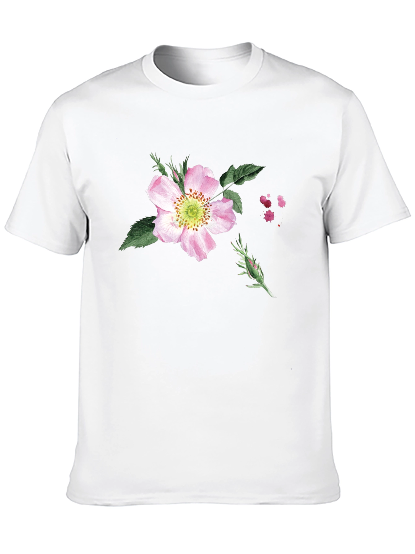 Floral Print Black T-Shirt - Botanical Style