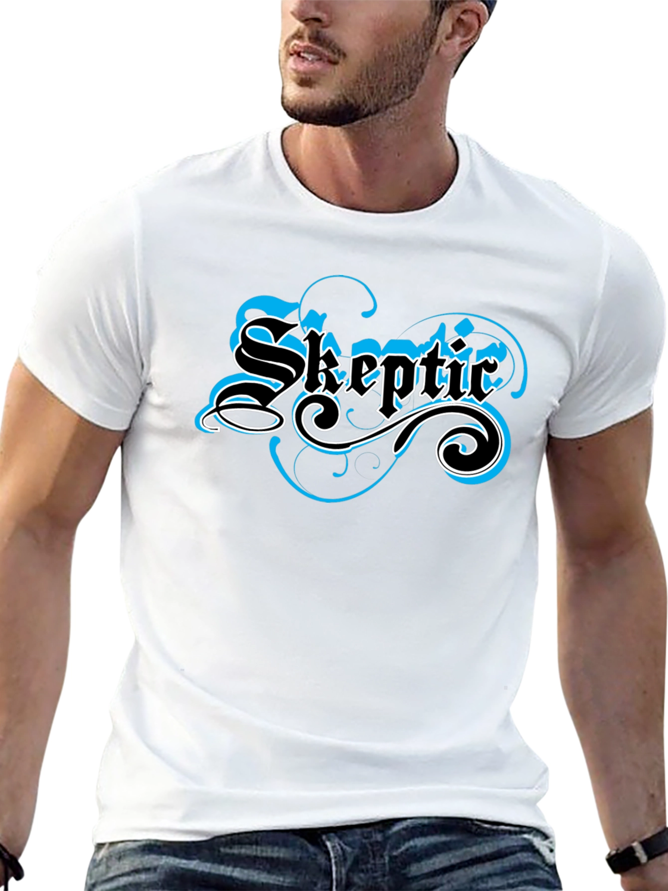 Skeptic Graphic T-Shirt - Black Crew Neck