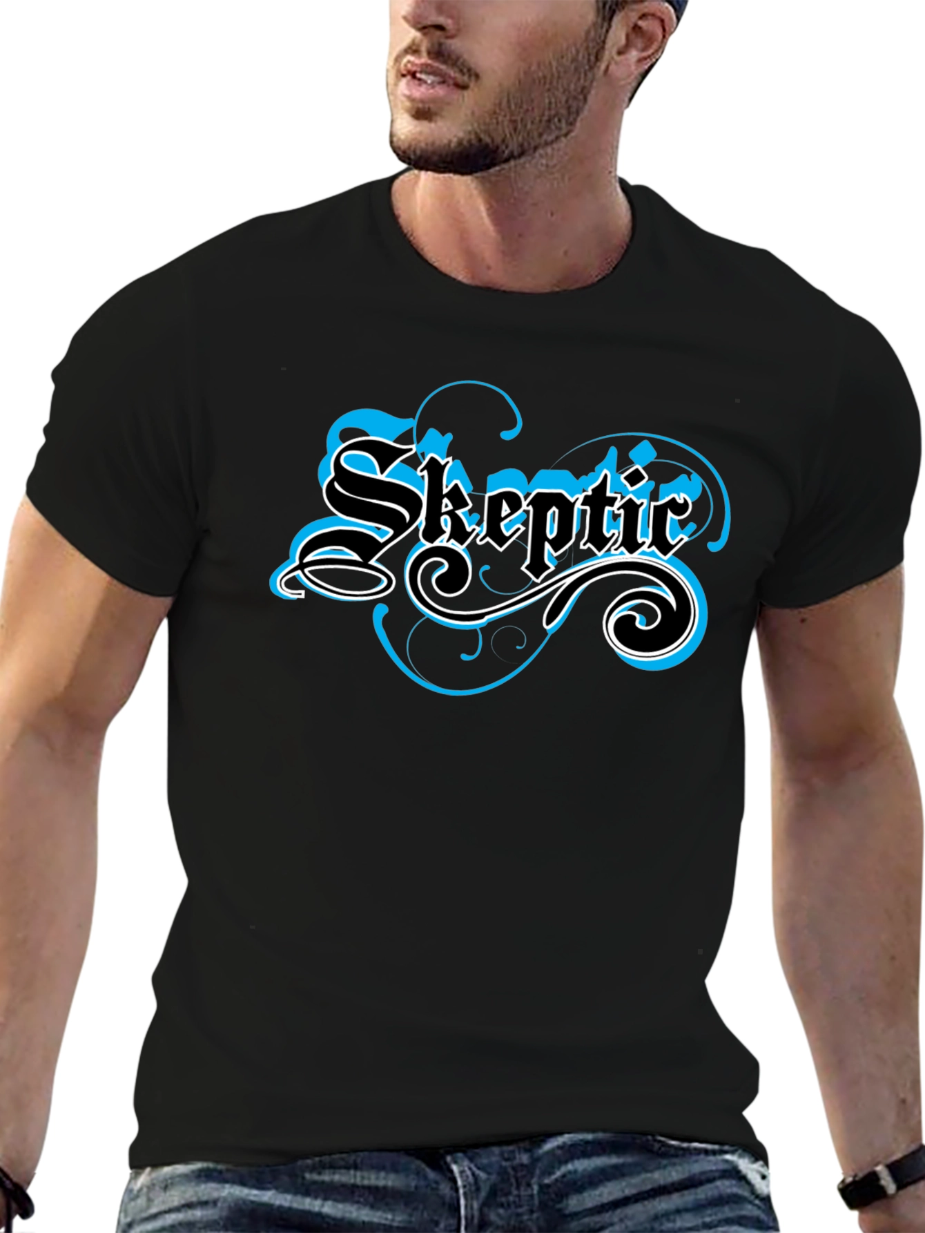 Skeptic Graphic T-Shirt - Black Crew Neck