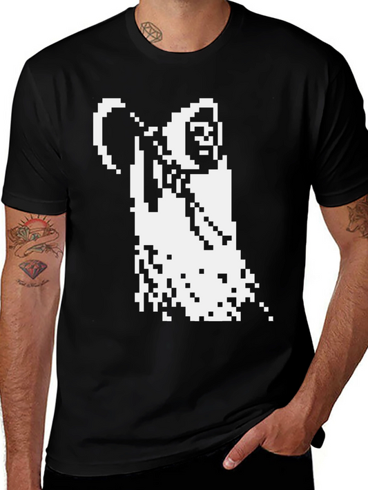 Pixel Grim Reaper T-Shirt - Black Graphic Tee