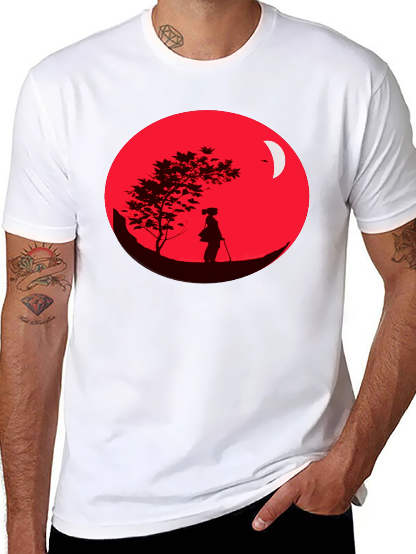 Samurai Silhouette Graphic Tee