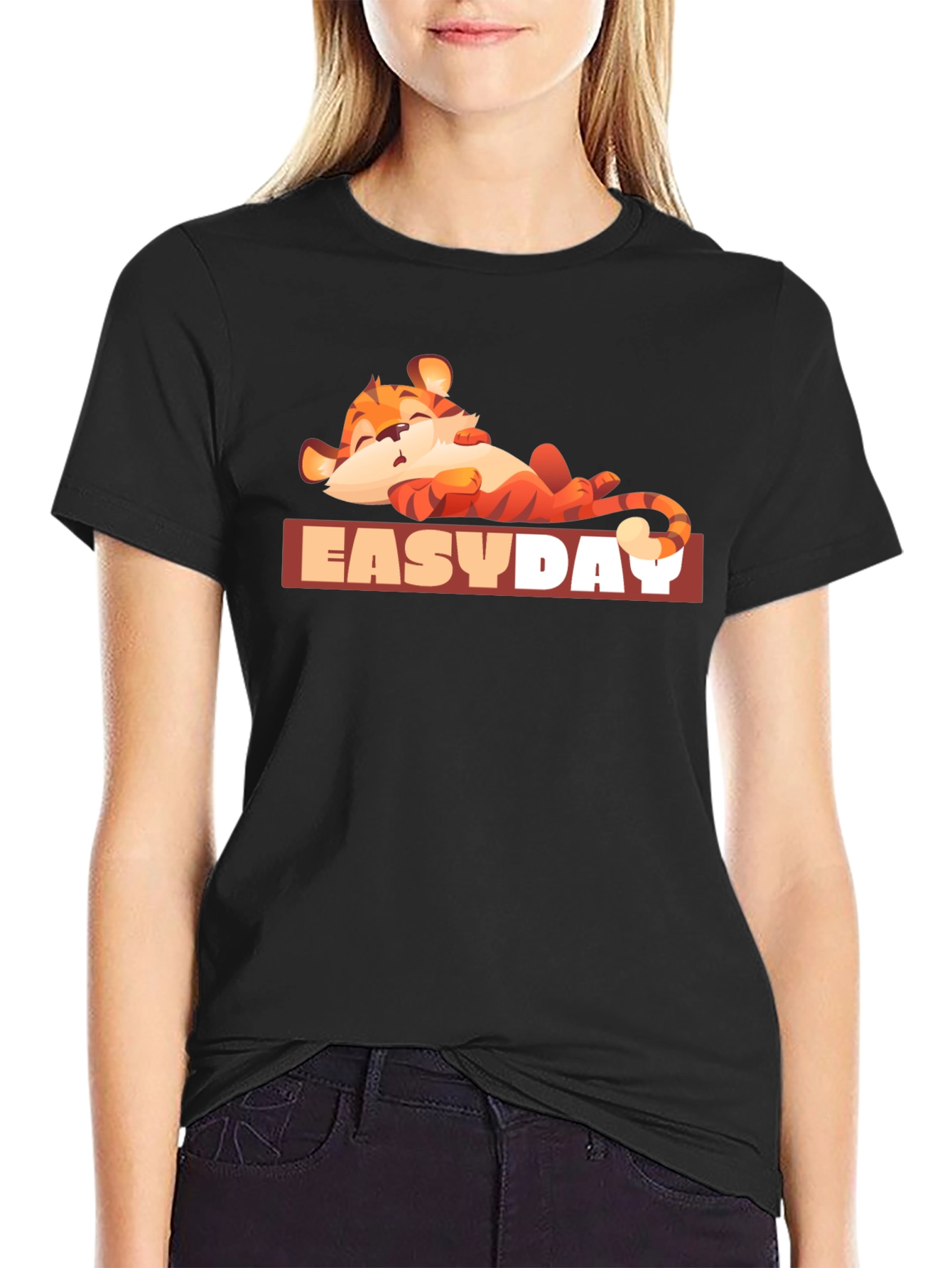 Easy Day Tiger Graphic Tee - Relaxed Vibe