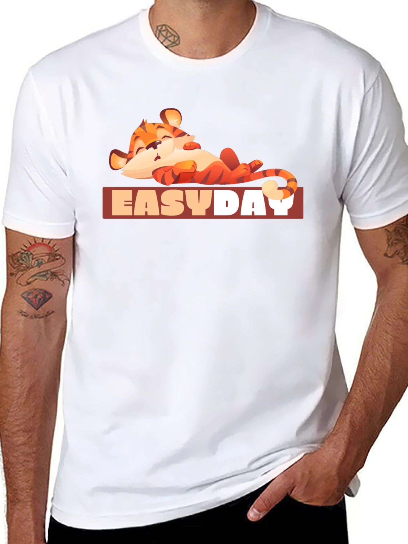 Easy Day Tiger Graphic Tee - Relaxed Vibe