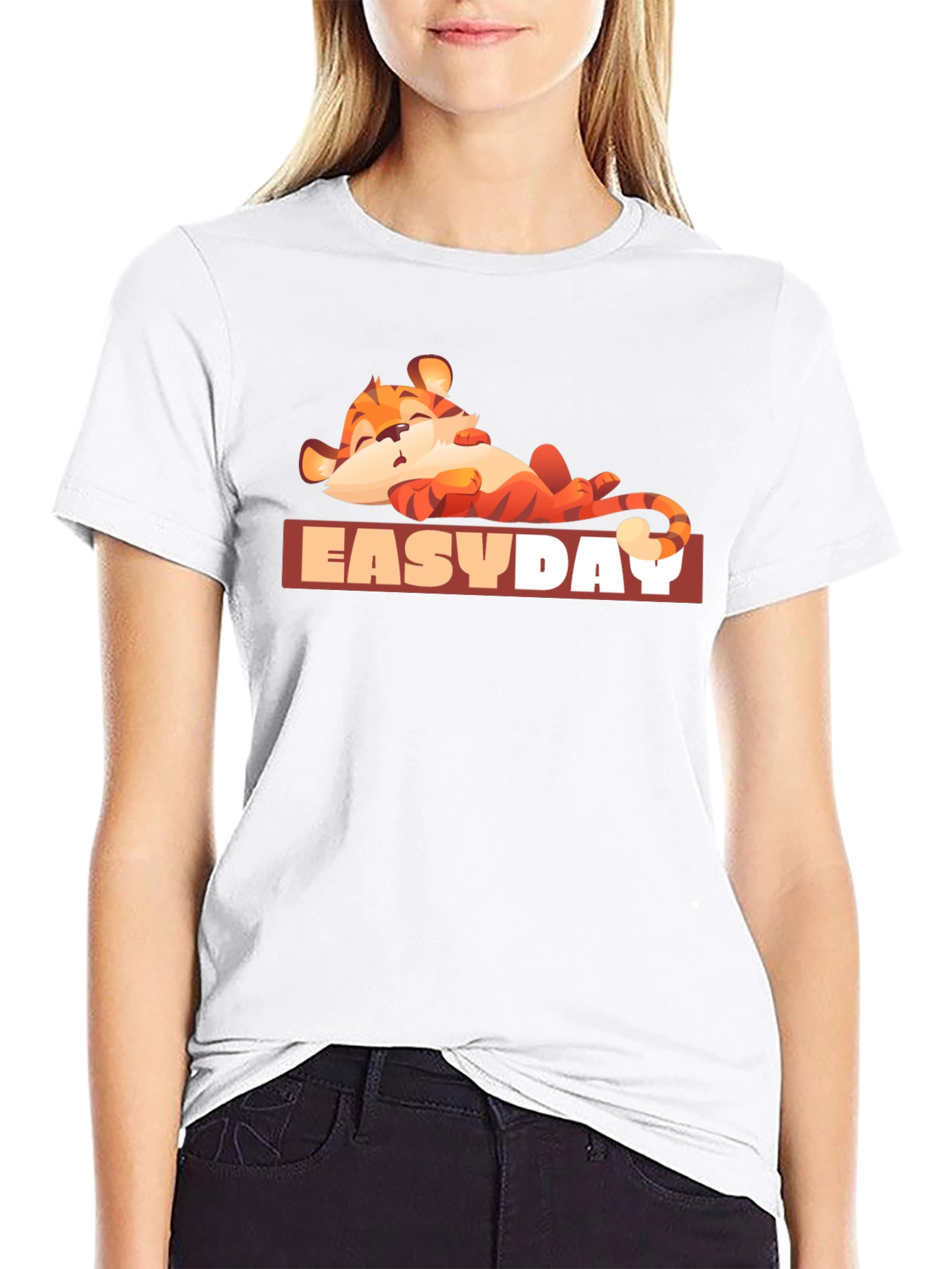 Easy Day Tiger Graphic Tee - Relaxed Vibe