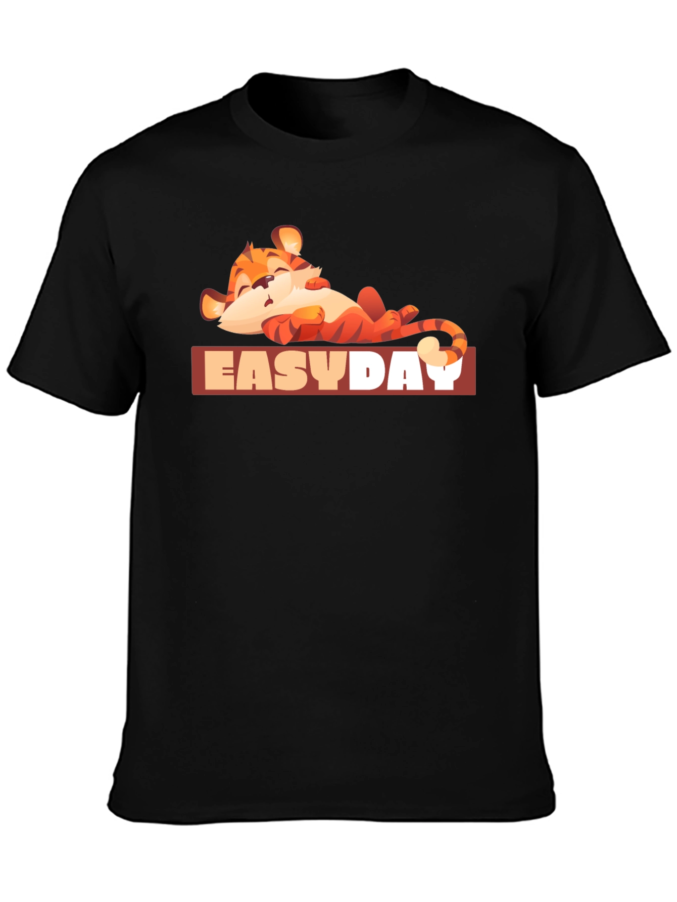 Easy Day Tiger Graphic Tee - Relaxed Vibe