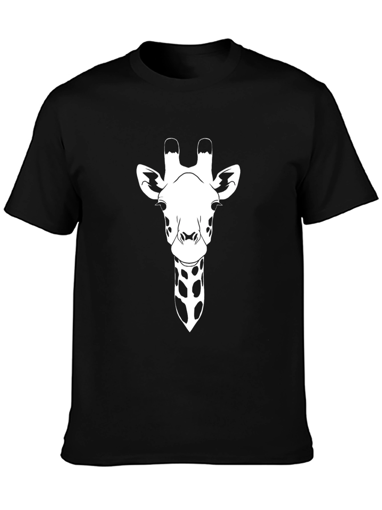 Giraffe Graphic Tee - Black Cotton T-Shirt