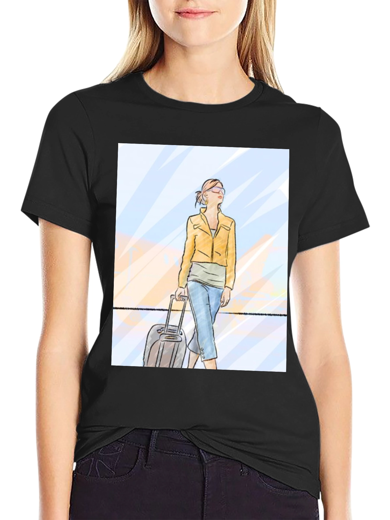 Traveler Graphic Tee - Black Crew Neck