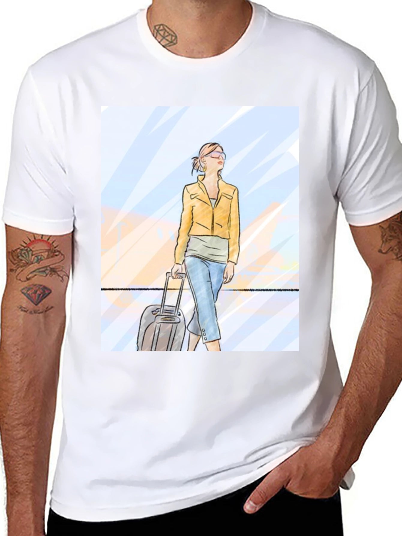 Traveler Graphic Tee - Black Crew Neck