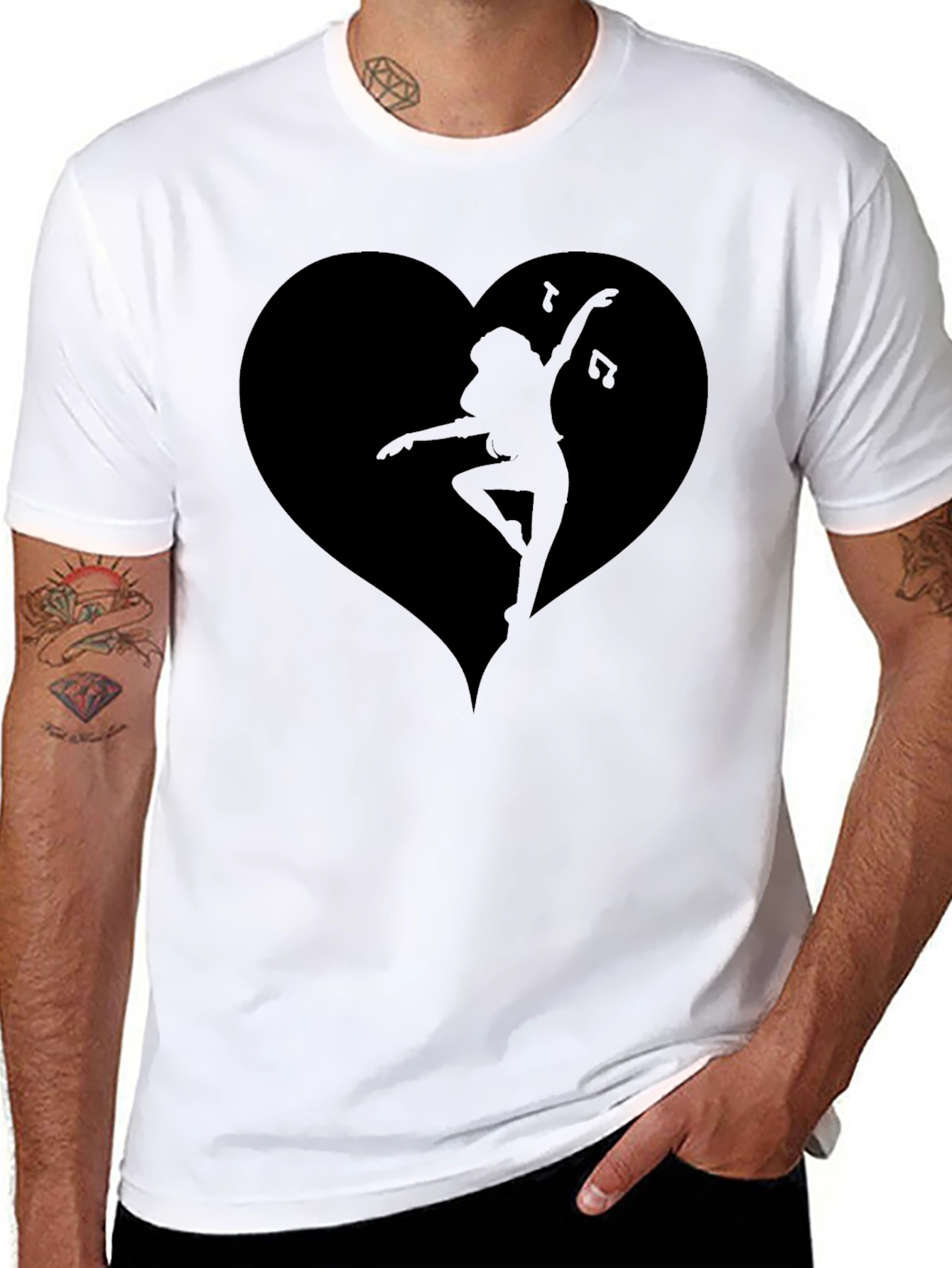 Dancing Heart Silhouette Black T-Shirt
