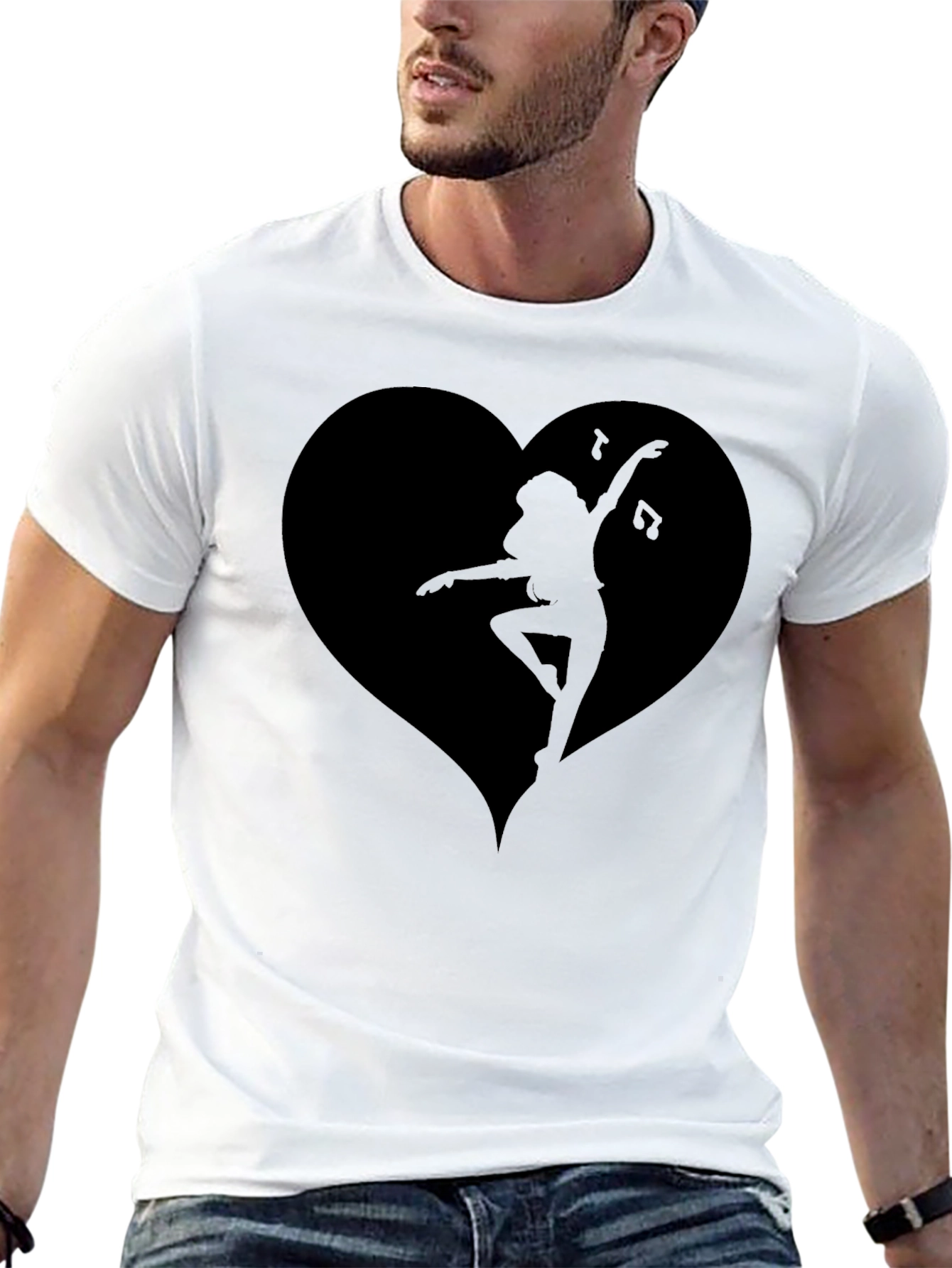 Dancing Heart Silhouette Black T-Shirt