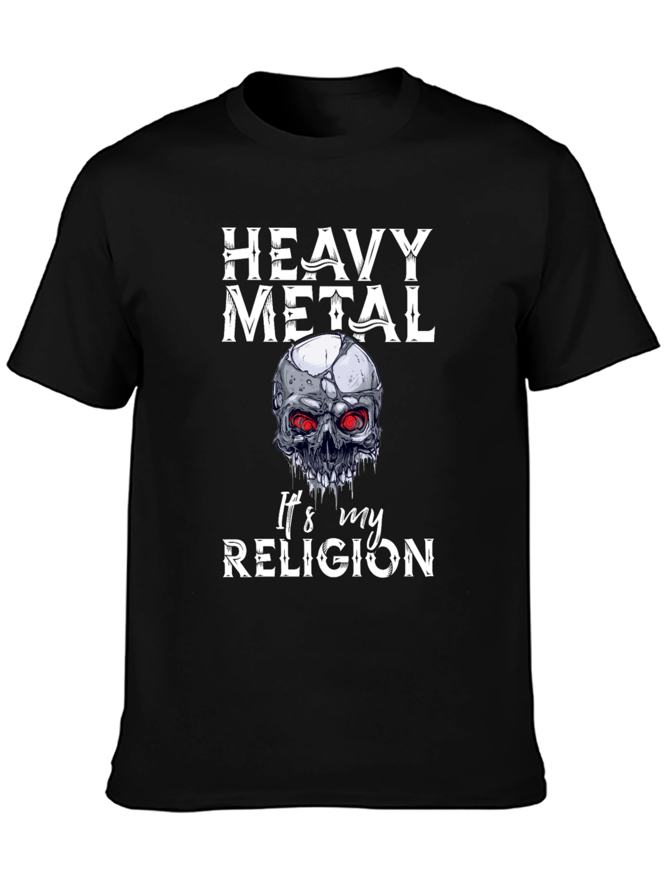 Heavy Metal Religion T-Shirt Skull Graphic Tee