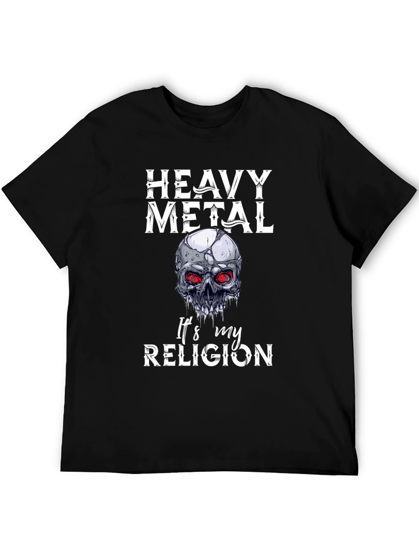 Heavy Metal Religion T-Shirt Skull Graphic Tee