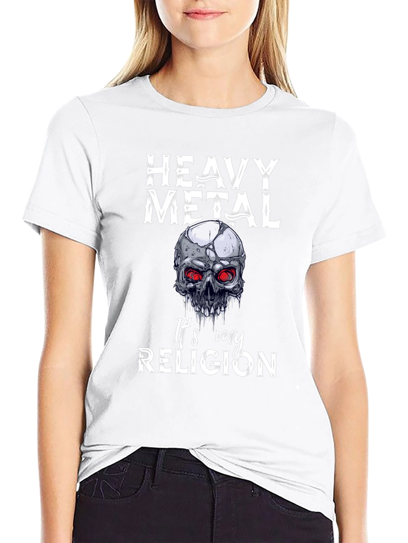 Heavy Metal Religion T-Shirt Skull Graphic Tee