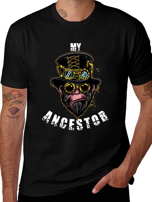 Steampunk Monkey Ancestor Graphic T-Shirt